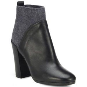 Vince Black & Gray Emerson Leather Ankle Bootie